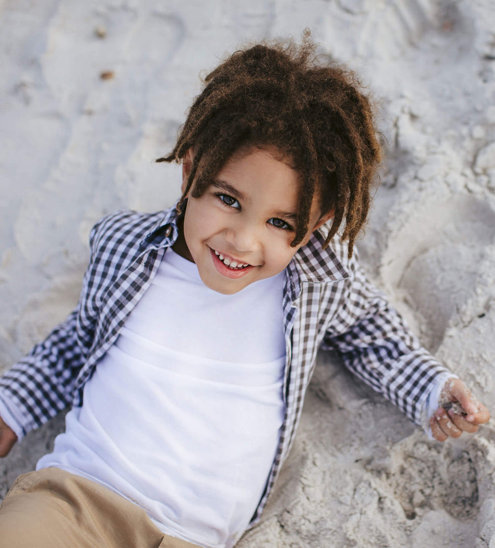 Solid V-Neck Organic Toddler Boys Tees