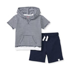 Load image into Gallery viewer, Classic Stripe Hooded Toddler Set
