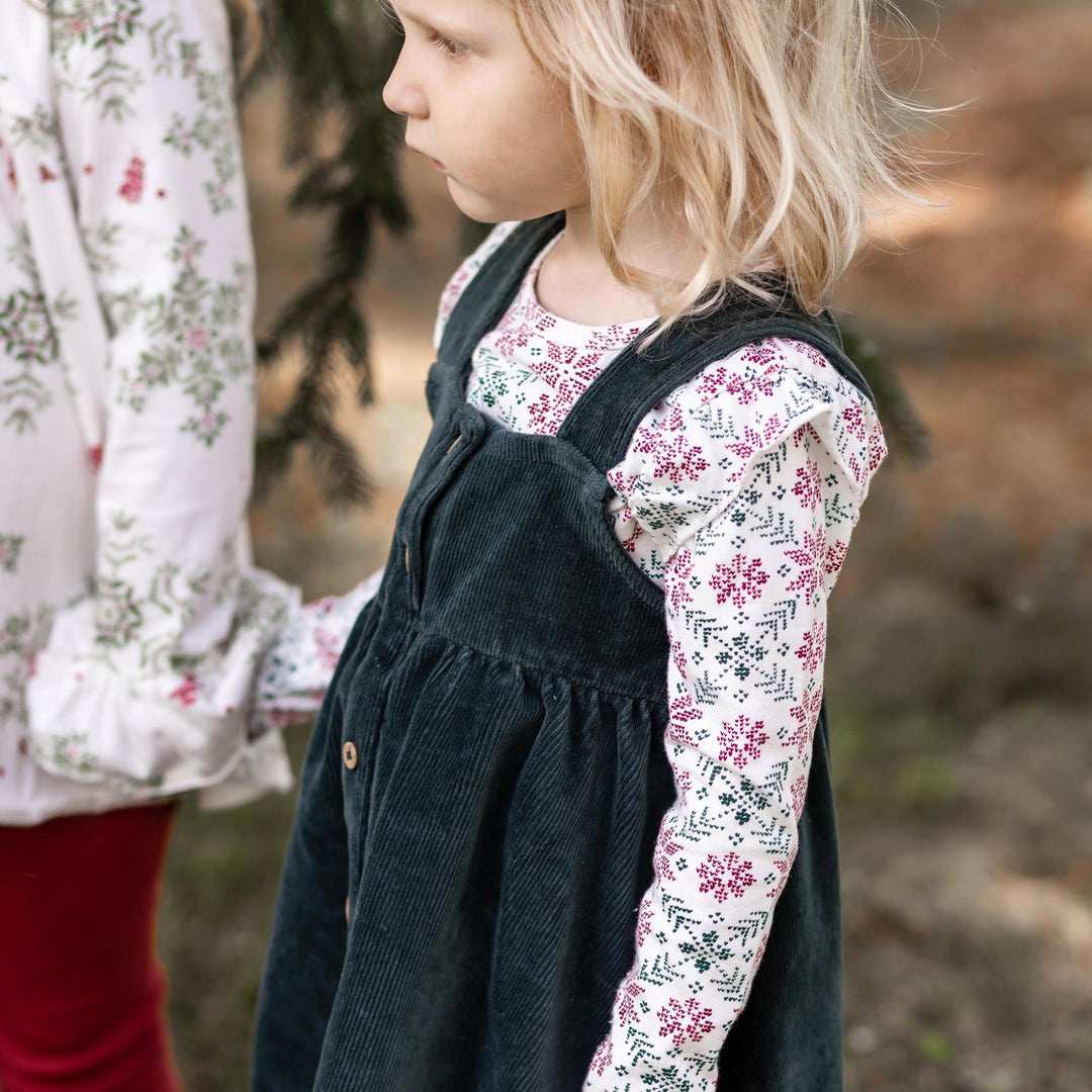 Product Image 4 of Poinsettia Fair Isle Organic Girl Tee & Dress Set