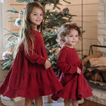 Load image into Gallery viewer, Product Image 5 of Dotted Rib Organic Cotton Dress - Brick Red
