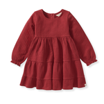 Load image into Gallery viewer, Dotted Rib Organic Cotton Dress - Brick Red
