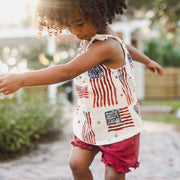 American Flag Girl Tank & Shorts Set