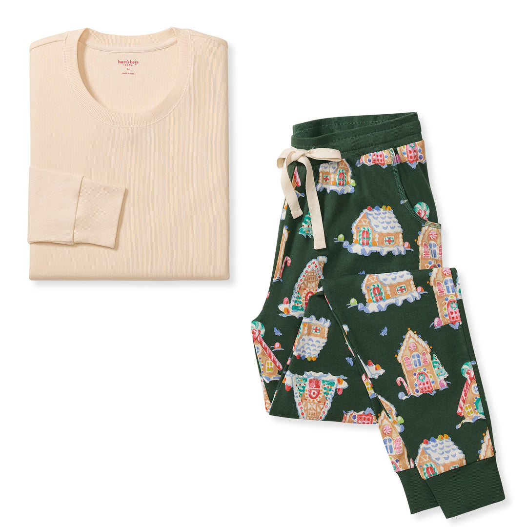 Gingerbread Houses Organic Cotton PJ Set Womens