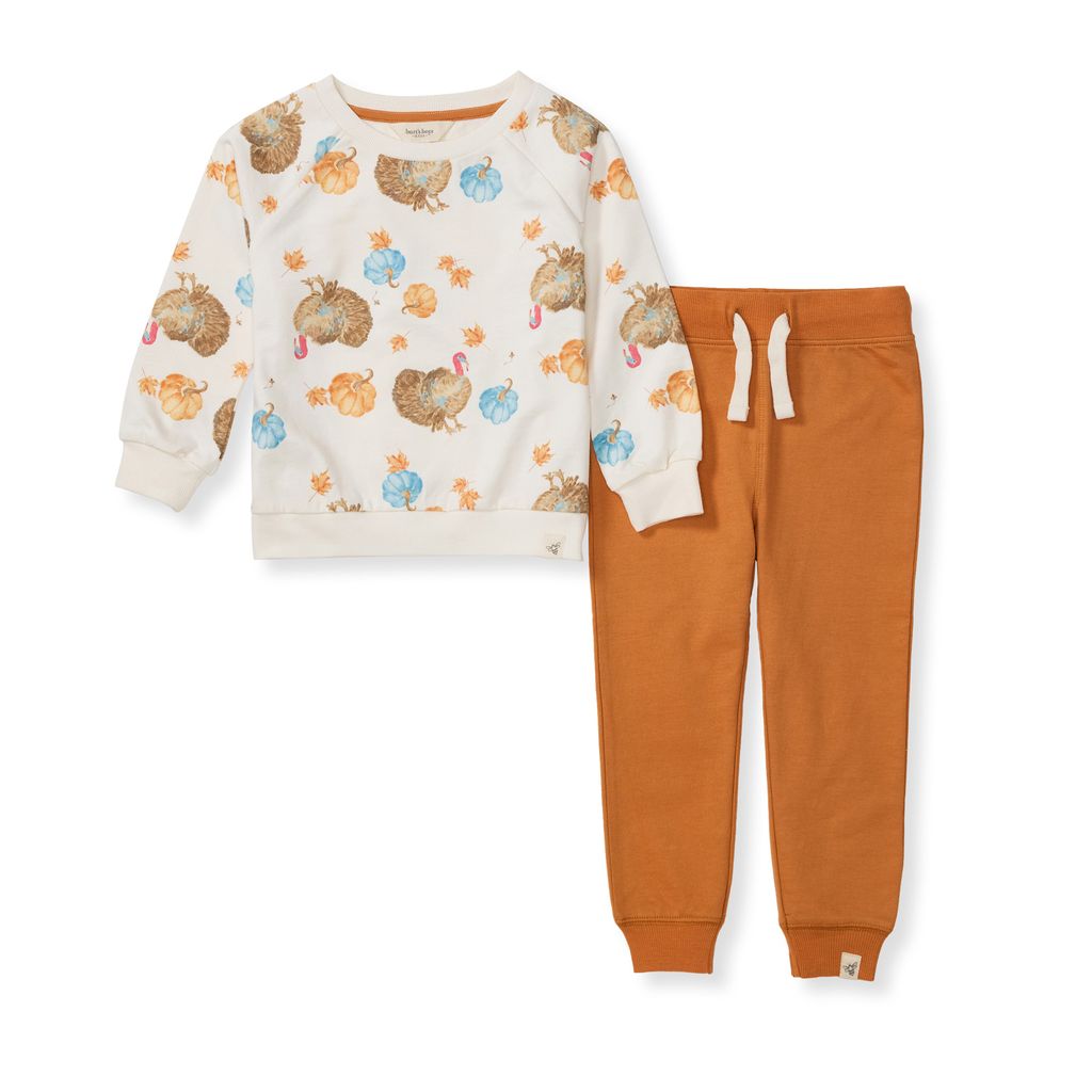 Turkey Time Organic Toddler Boy Shirt and Pants