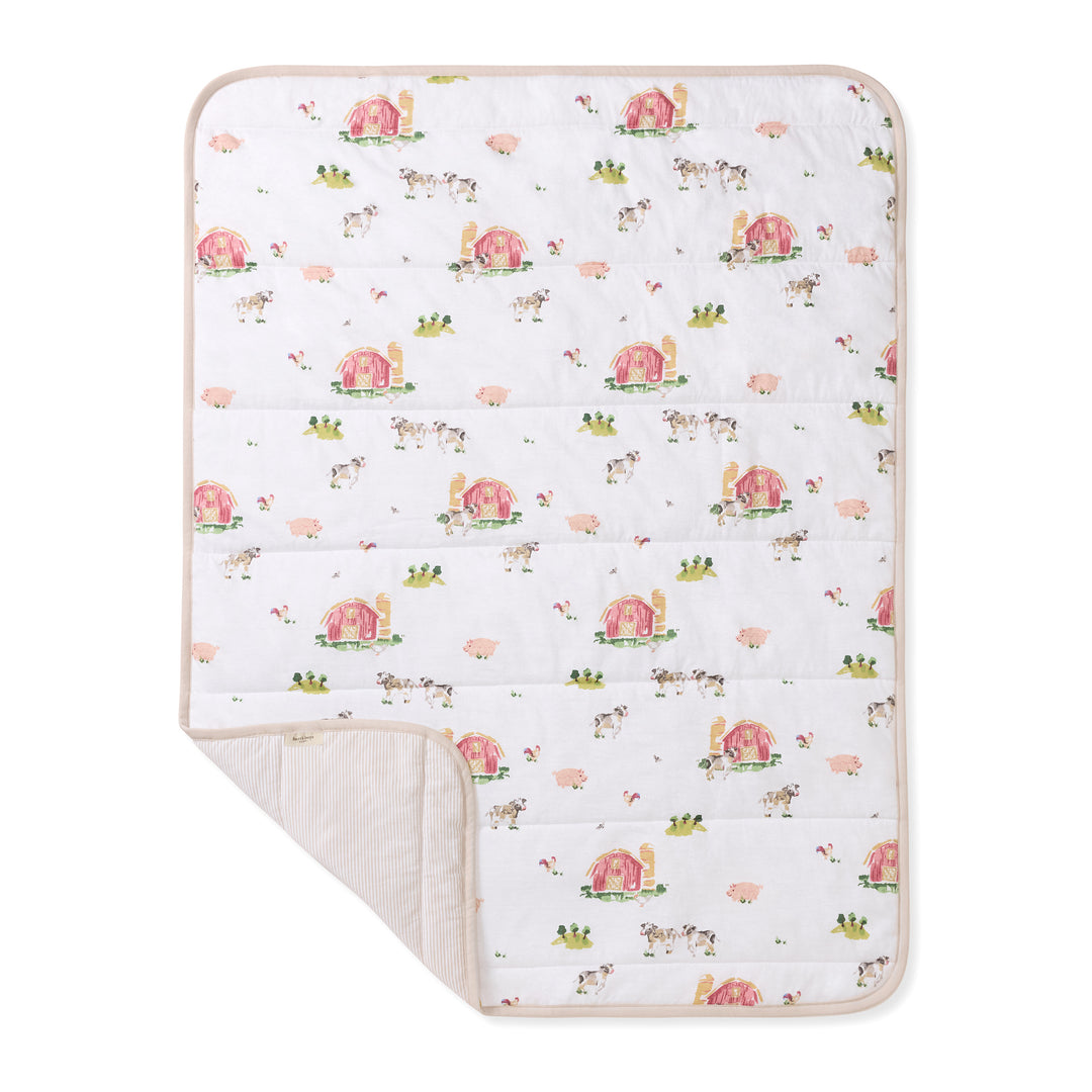 Barnyard Organic Cotton Reversible Baby Blanket