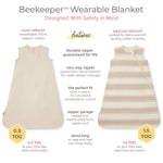 Load image into Gallery viewer, Good Night Sky Organic Warmer Beekeeper™ Wearable Baby Blanket - Limestone
