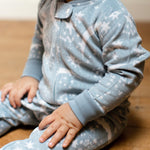 Load image into Gallery viewer, Product Image 4 of Celestial Moon polarbee™ Repreve® Fleece Pajamas - Mountain Blue
