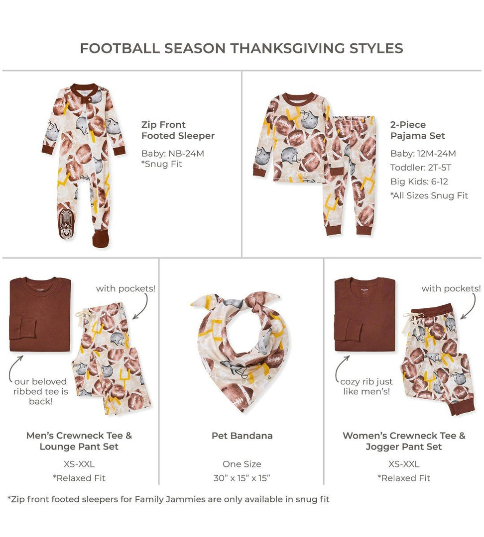 Football Season Organic Matching Pet Bandana