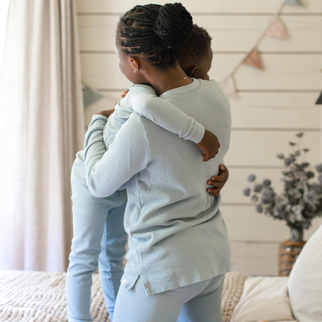 Product Image 4 of Honeysoft™ Mommy & Me Matching Thermal Lyocell Sleeper - Mountain Blue