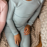 Load image into Gallery viewer, Product Image 7 of Honeysoft™ Mommy &amp; Me Matching Thermal Lyocell Sleeper - Mountain Blue
