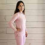 Load image into Gallery viewer, Product Image 5 of Honeysoft™ Mommy &amp; Me Matching Thermal Lyocell Pajamas - Persian Rose
