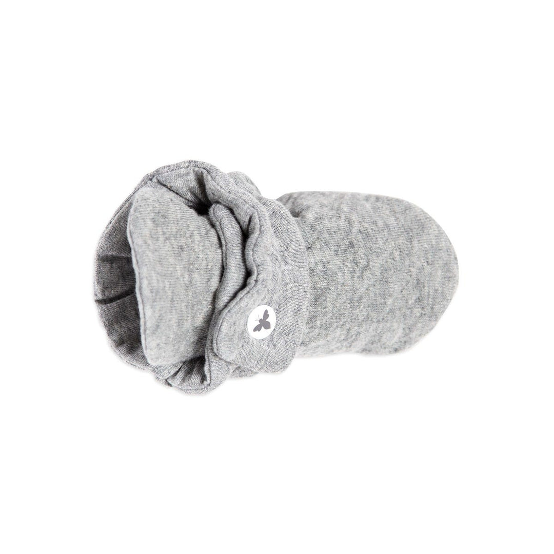 Quilted Bee Organic Baby Booties Heather Grey, top view