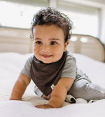 Load image into Gallery viewer, Organic Cotton Baby Bandana Bibs - Ash
