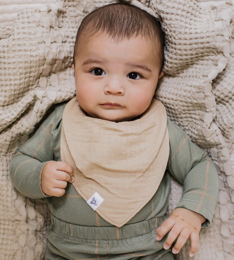 Organic Cotton Baby Bandana Bibs - Ash