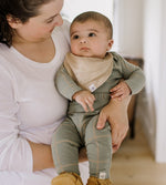 Load image into Gallery viewer, Organic Cotton Baby Bandana Bibs - Ash
