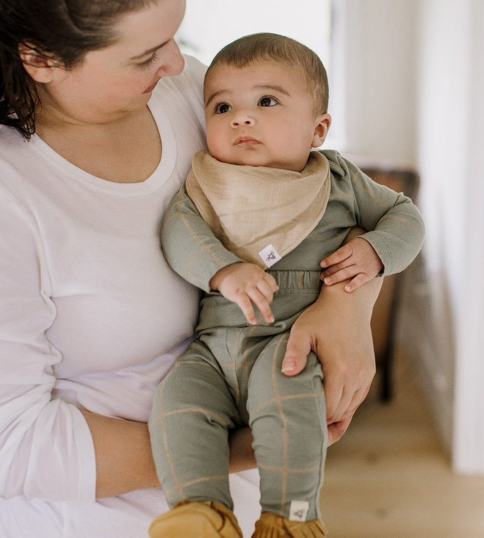 Organic Cotton Baby Bandana Bibs - Ash