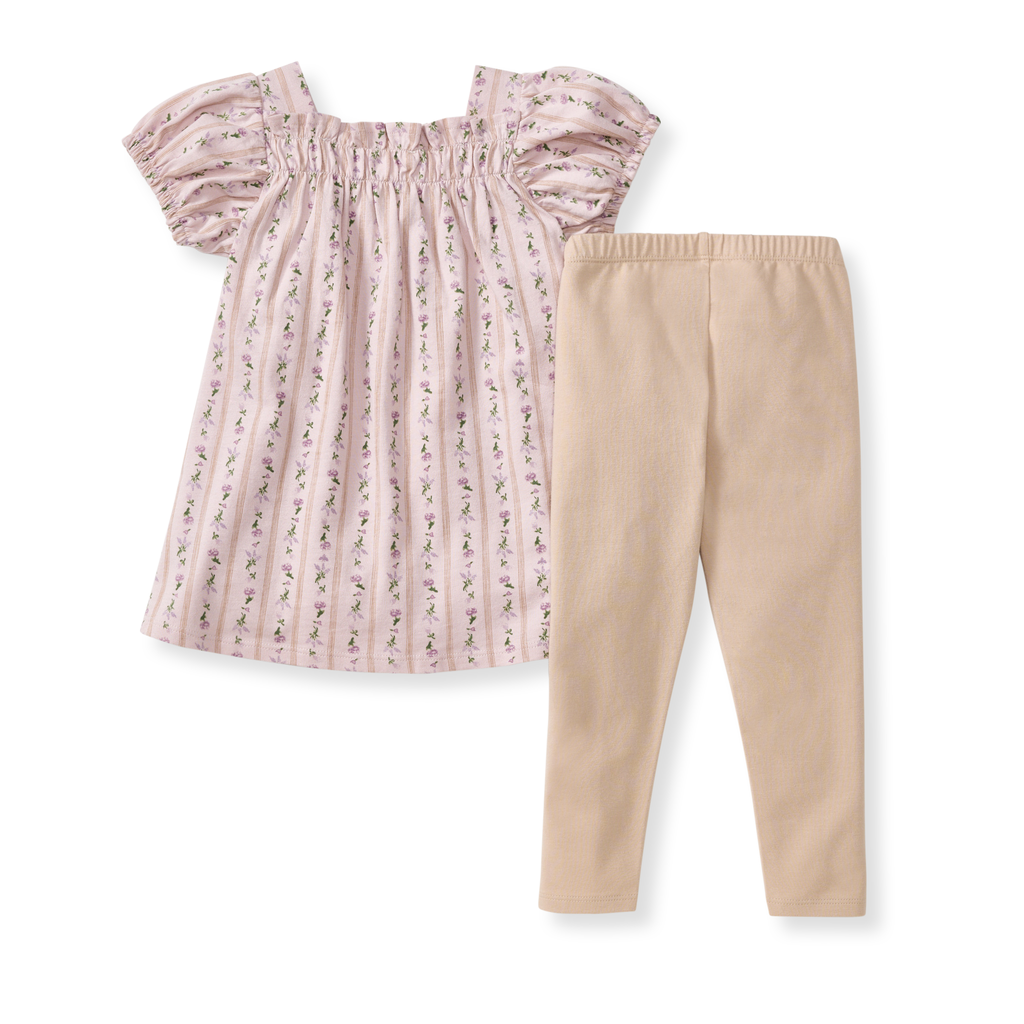 Farmhouse Floral Toddler Tunic Set