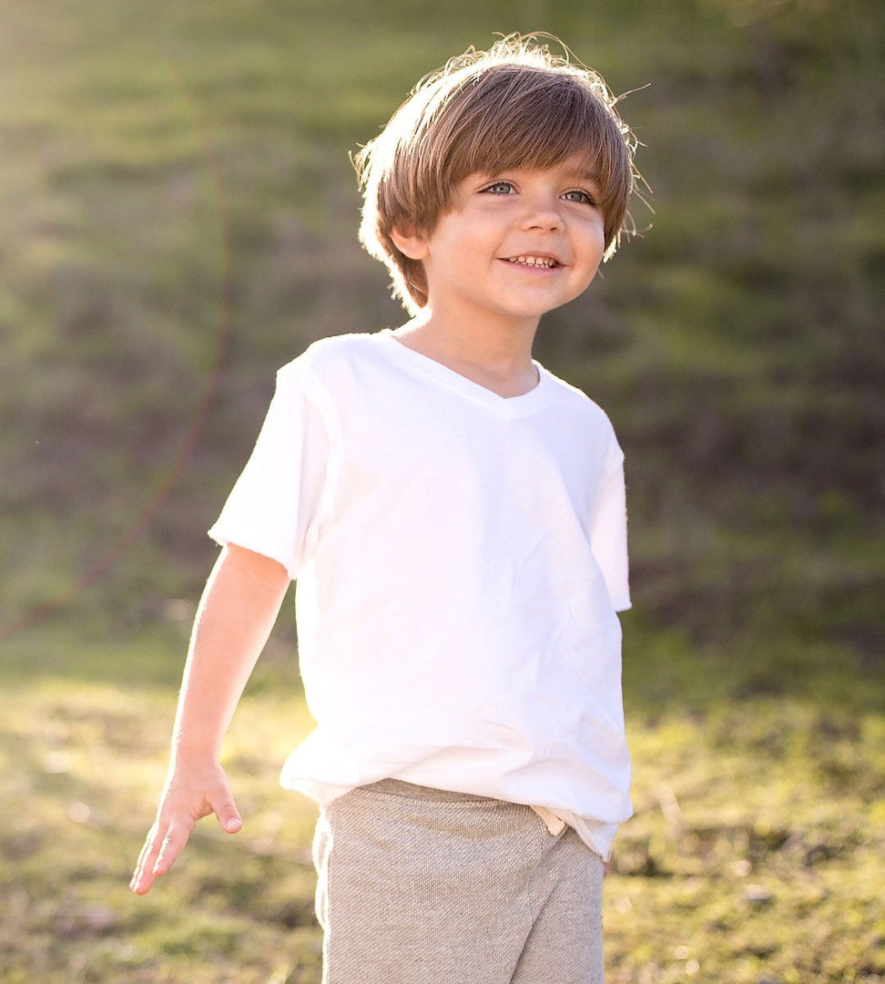 Set of 3 Short Sleeve Reverse Seam Toddler V Neck Tee