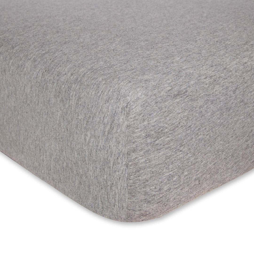 Solid Organic Cotton  Fitted Crib Sheet - Heather Grey