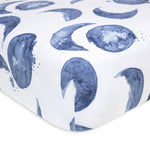 Load image into Gallery viewer, Hello Moon! Fitted Crib Sheet - Indigo
