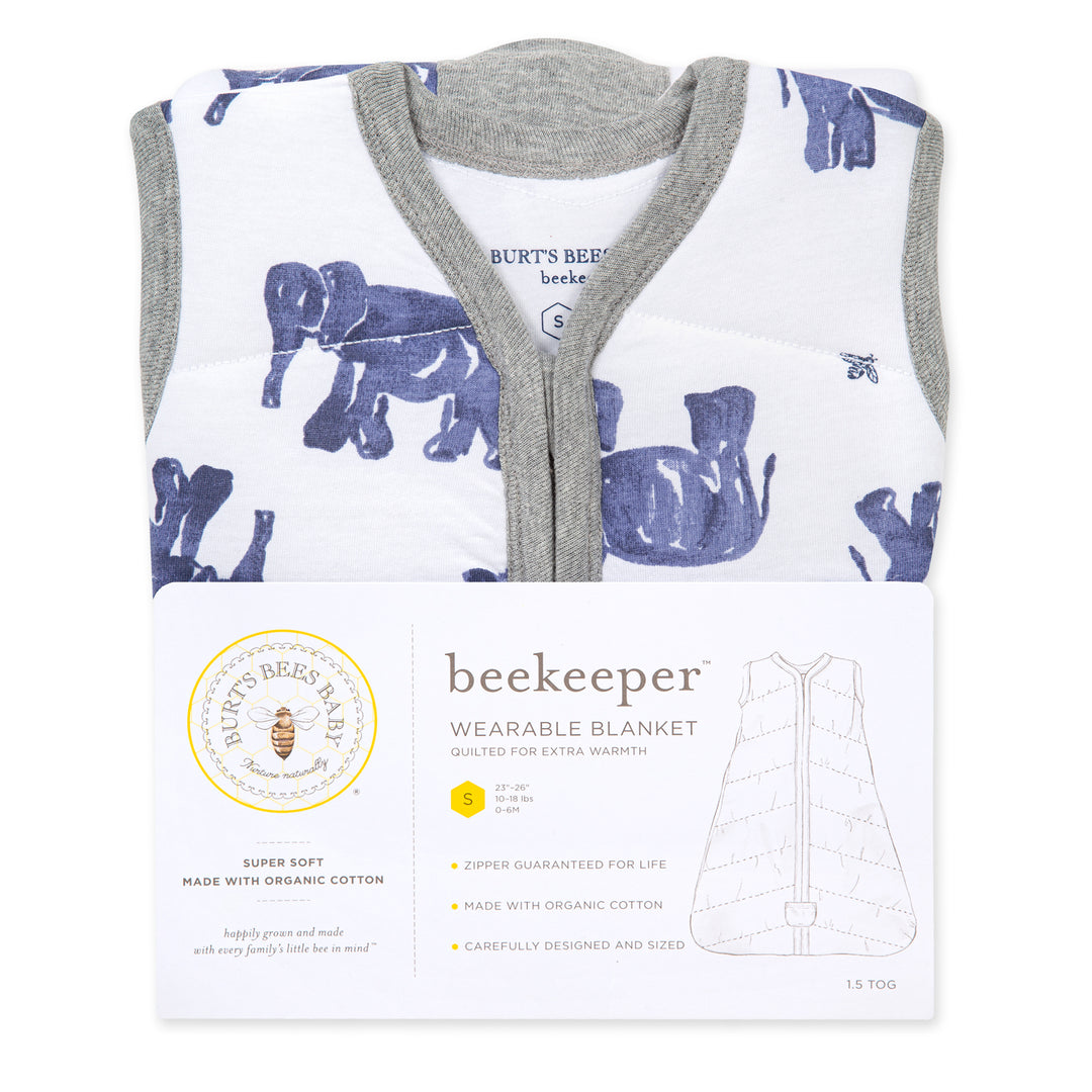 Wandering Elephants Organic Beekeeper™ Wearable Baby Blanket