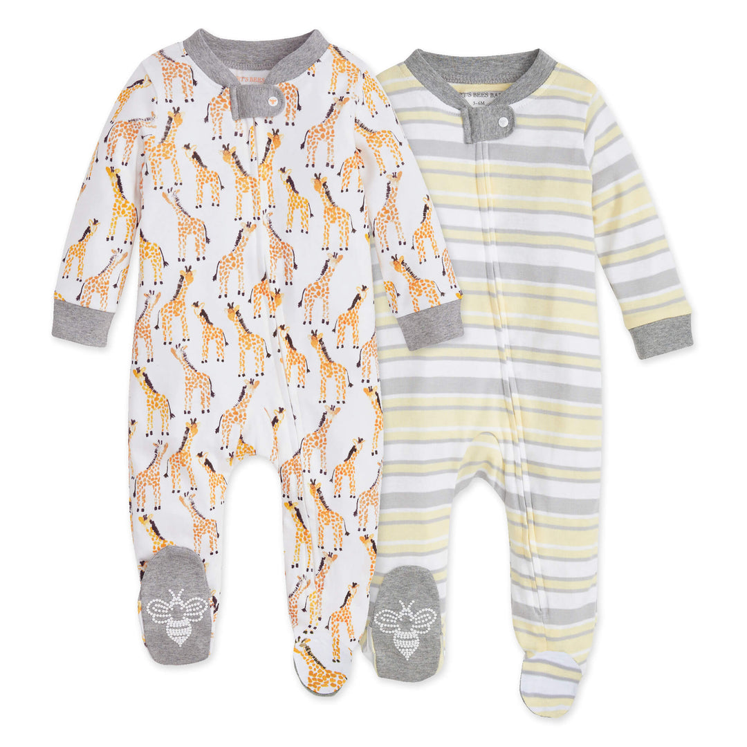 Giraffes Organic Baby Loose Fit Footed Sleep & Play 2 Pack