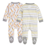 Load image into Gallery viewer, Giraffes Organic Baby Loose Fit Footed Sleep &amp; Play 2 Pack
